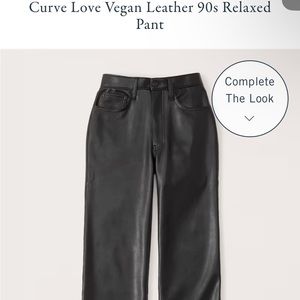 Abercrombie & Fitch Leather Black pants curve love Bootcut, relaxed